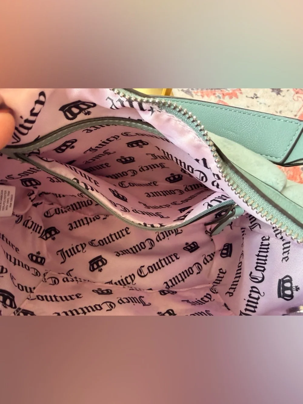 Juicy Couture Queen Couture Hobo Shoulder Bag in Sage Green. - Picture 11 of 16